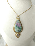 Hanabira Necklace with Ruby Fuchsite and Rose Quartz