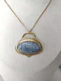 Colar Hanabira com Cianite Azul